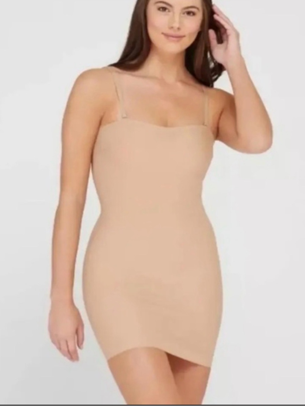Sleek Nude Slip Dress with Adjustable Straps